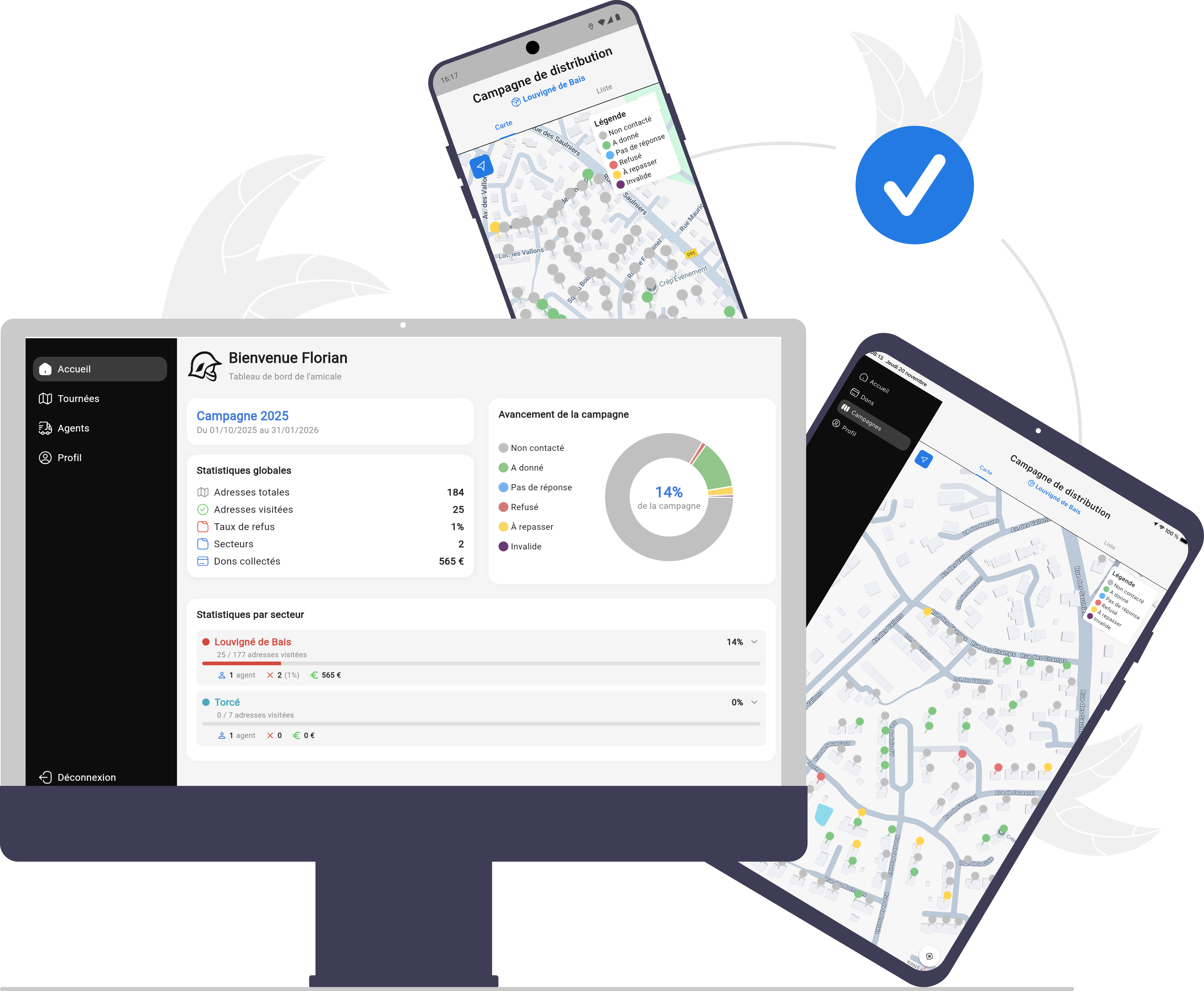 Calendrix - Application sur mobile, tablette et desktop